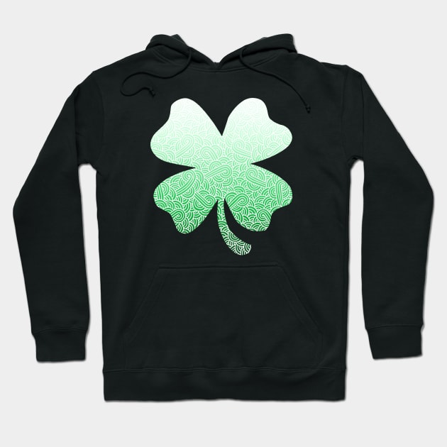 Ombre green and white swirls doodles shamrock Hoodie by Savousepate